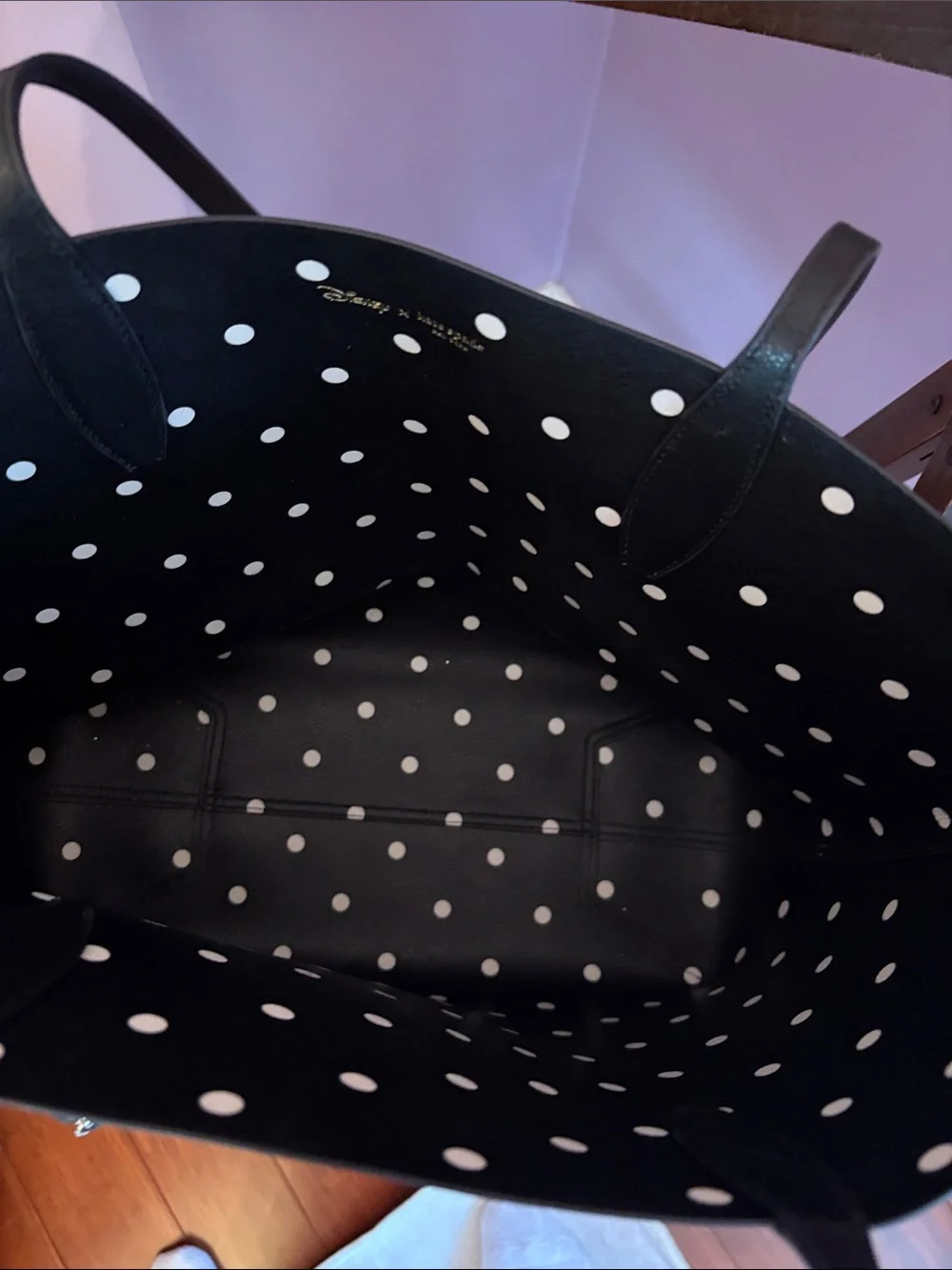 kate spade White, Black & Red Minnie Mouse Polka Dot Tote - Picture 6 of 7